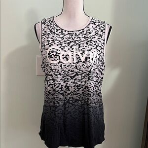 Calvin Klein Performance Black and Gray Patterned Tank Top L used